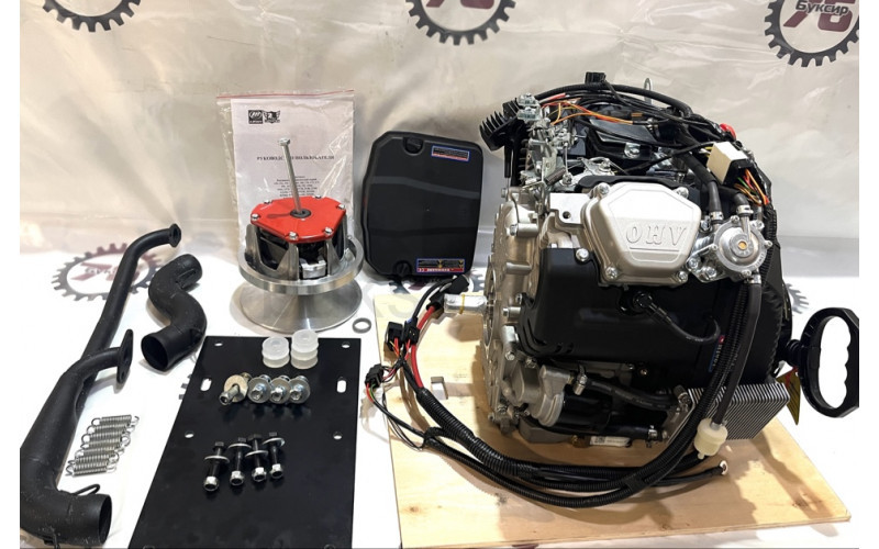 Двигатель LIFAN 29 л.с. 2V80F-А с катушкой освещения РУЧ+ЭЛЕК 12В 20А 240Вт вал 25 мм, доработанный с уст. компл. на Буран (полный)